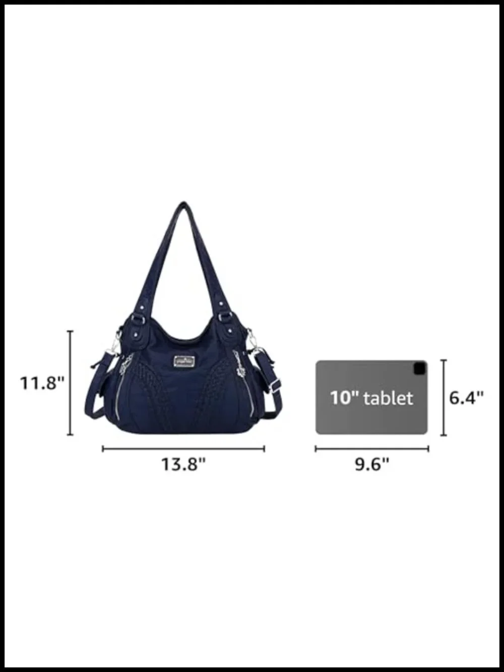 Washed PU Leather Tote Shoulder Bag Crossbody Satchel